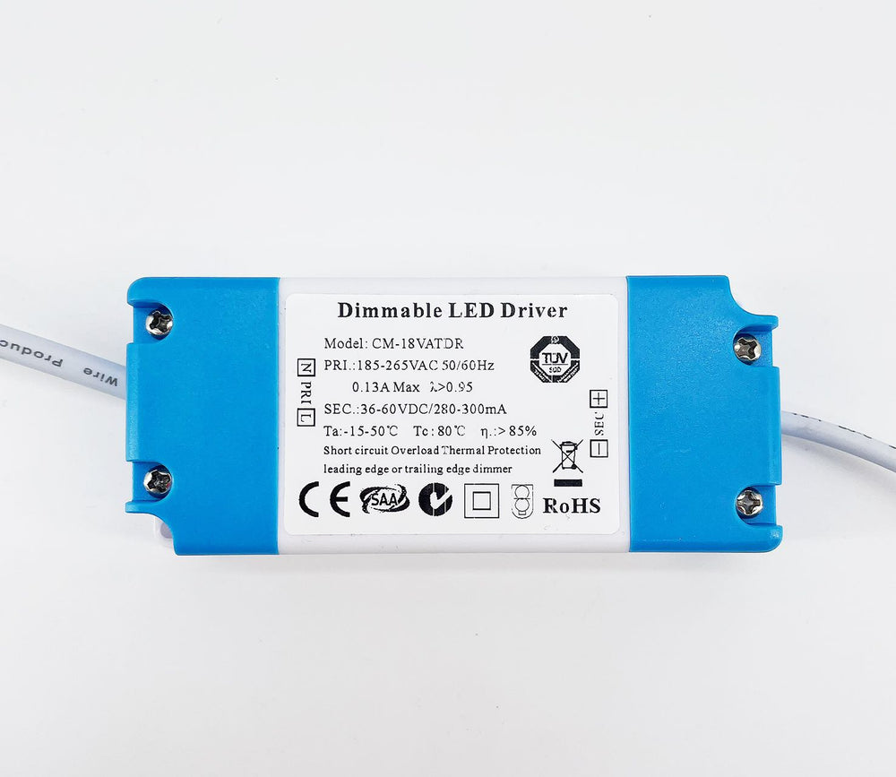 12W-18W Dimmable Driver for Leading Edge or Trailing Edge Dimmers for 12W, 18W LED Round Panel