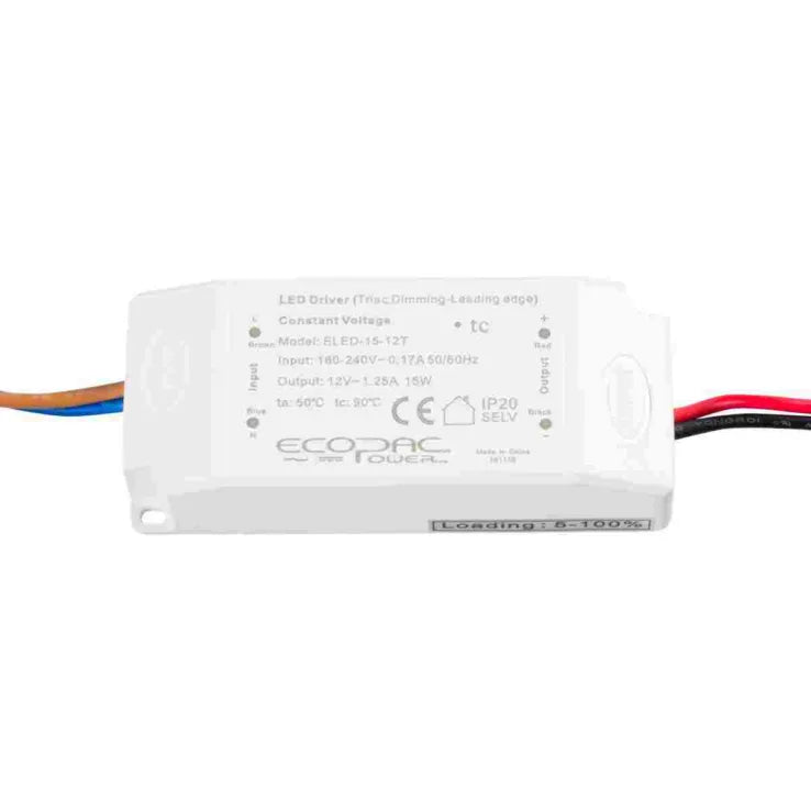 15W Premium 240V Mains Triac Dimmable Drivers Ideal for 24V LED Strips, Compatible with Leading Edge or Trailing Edge Dimmers