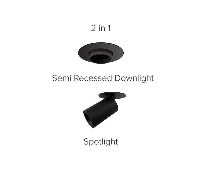 5W Enzo Recessed LED Adjustable/ Rotatable/Tiltable Spotlights, Downlight (Matt Black Finish, Non Dimmable Driver Included)