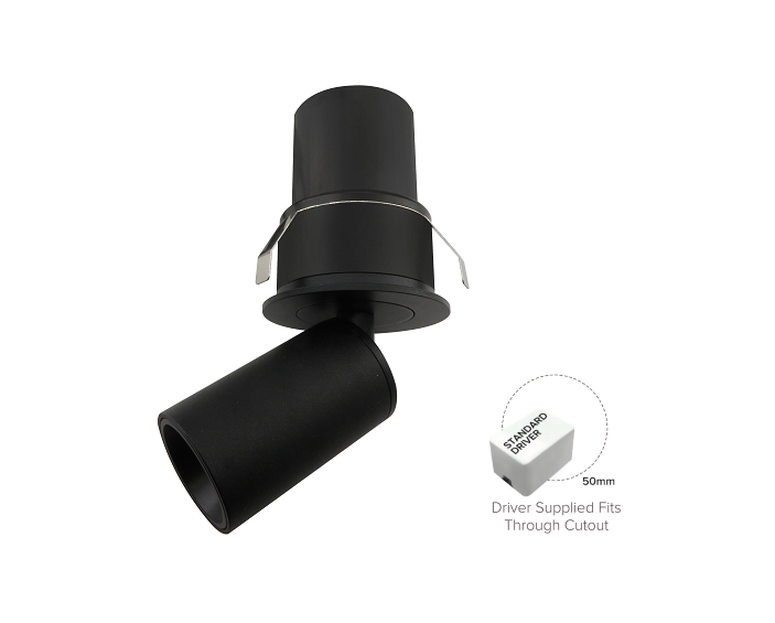 
                  
                    5W Enzo Recessed LED Adjustable/ Rotatable/Tiltable Spotlights, Downlight (Matt Black Finish, Non Dimmable Driver Included)
                  
                