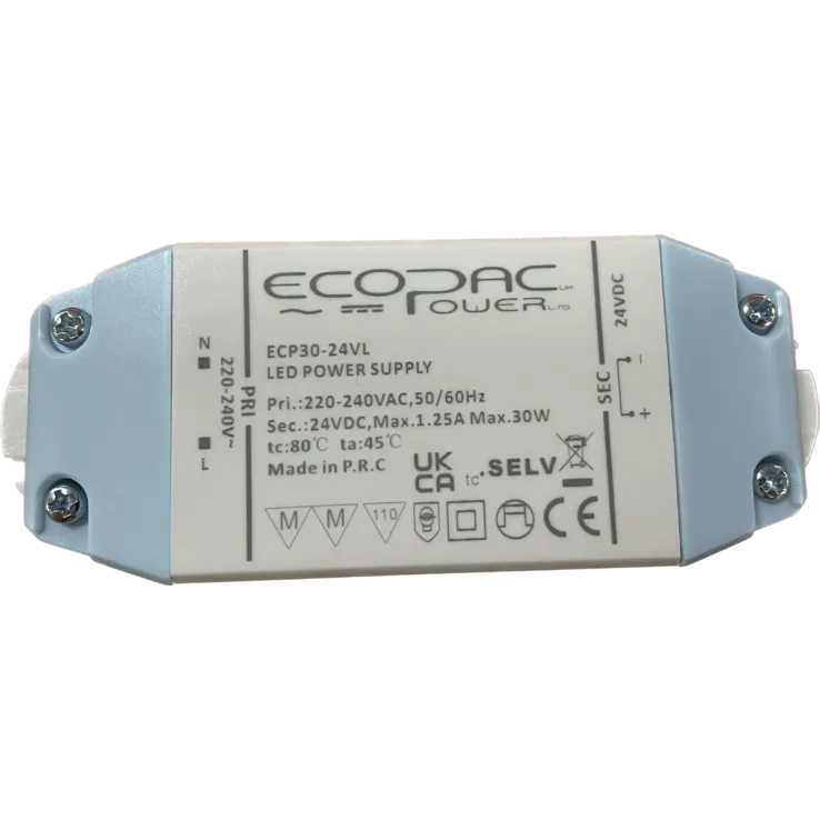 30w 24v Non-Dimmable Constant Voltage Driver - Ideal for 24V LED Strips