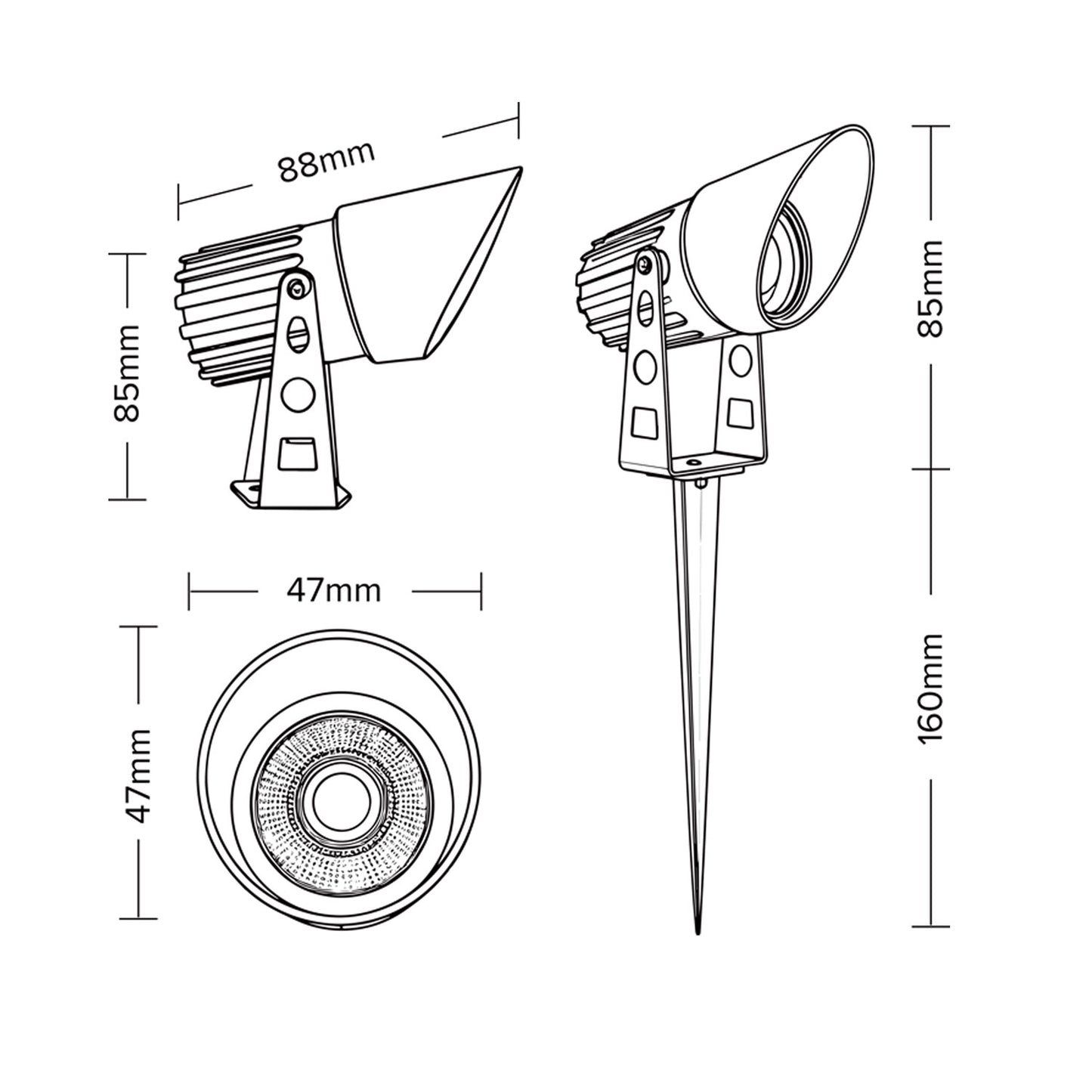 
                  
                    5W LED Garden Spike Light IP65 – CREE Outdoor Uplight with Spike & Wall Bracket, 3000K / 4000K, 2m Cable
                  
                