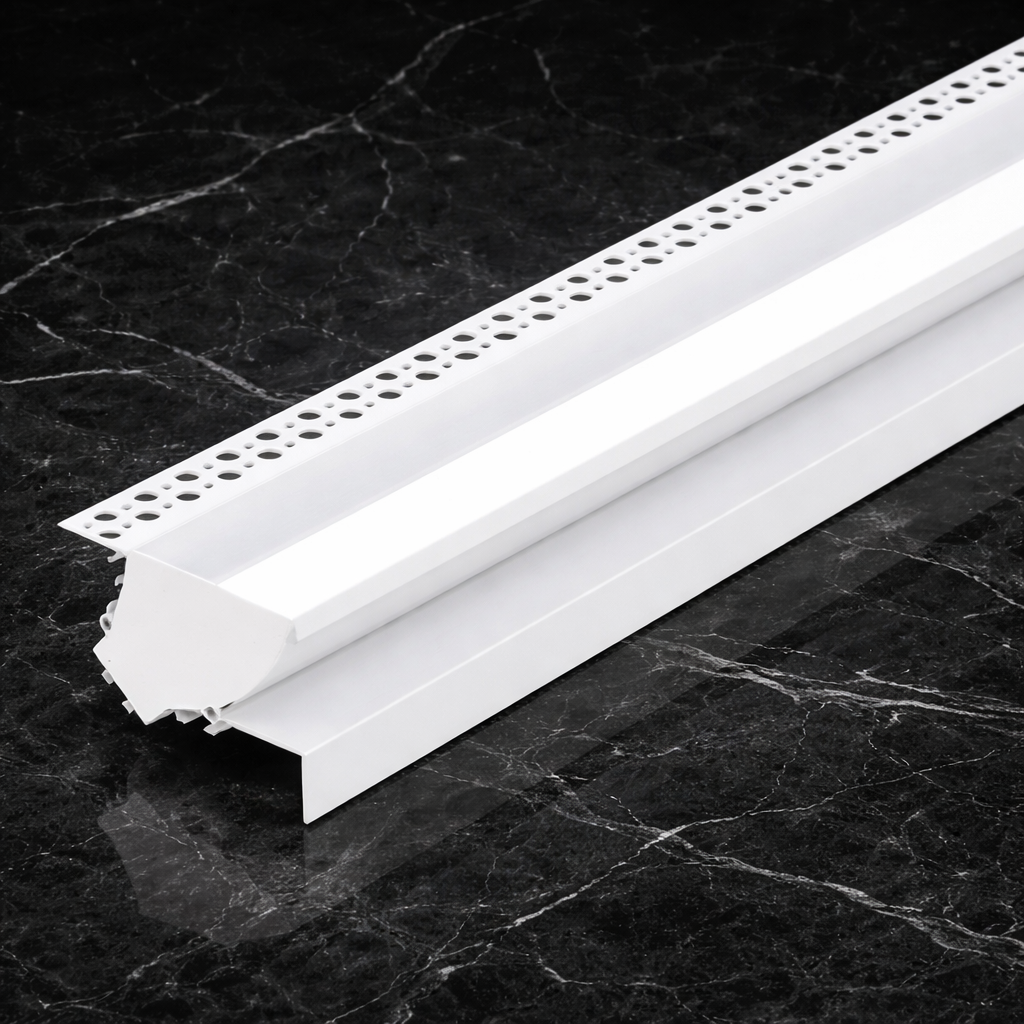 85.5 x 56.7mm Plaster-In Cove Profile White with Opal PC Diffuser - 2m ...
