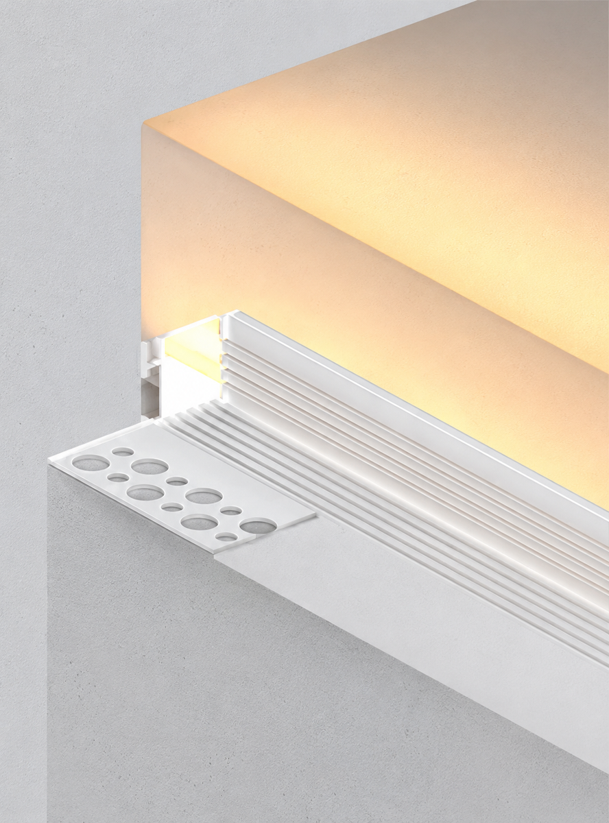 Shadow Gap Trimless / Plaster-in LED EDGE PROFILE 2M WITH OPAL DIFFUSE ...