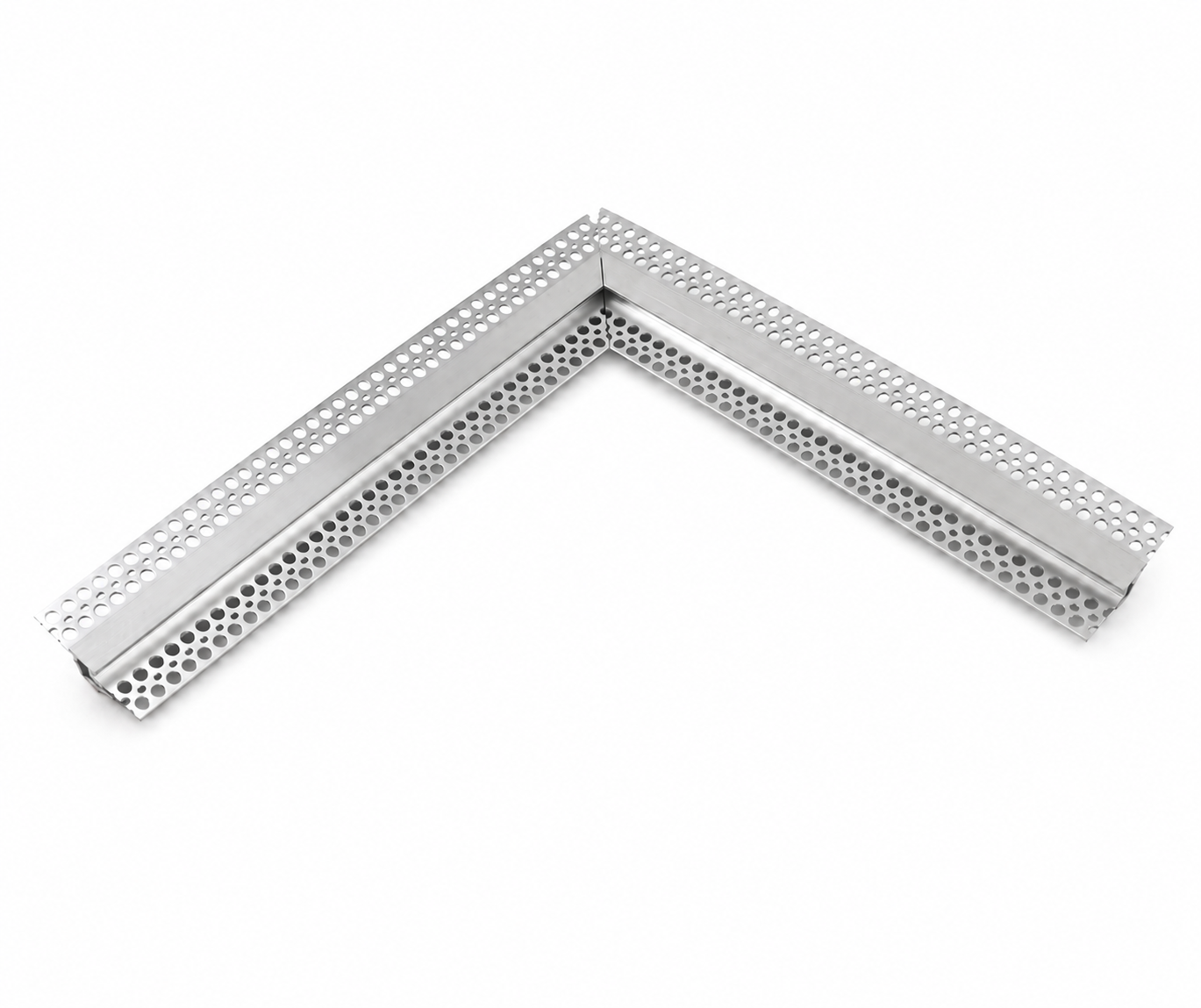 
                  
                    Plaster-In 90° Flat Corner Connector for 12mm Trimless LED Profile – 300mm x 300mm, Silver Finish
                  
                