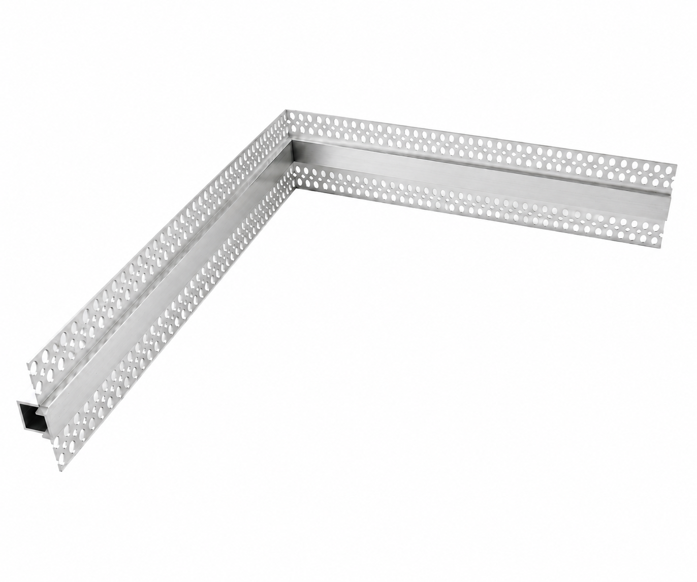 
                  
                    Plaster-In 90° Internal Corner Connector for 12mm Trimless LED Profile – 300mm x 300mm, Silver Finish
                  
                