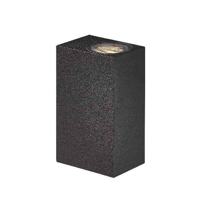 Beau Cubic Wall Light -Up Down Flush Mount Integrated LED Light, Black Lacquered Aluminium, IP44 Rated Ideal for Enhancing Indoor & Outdoor Spaces