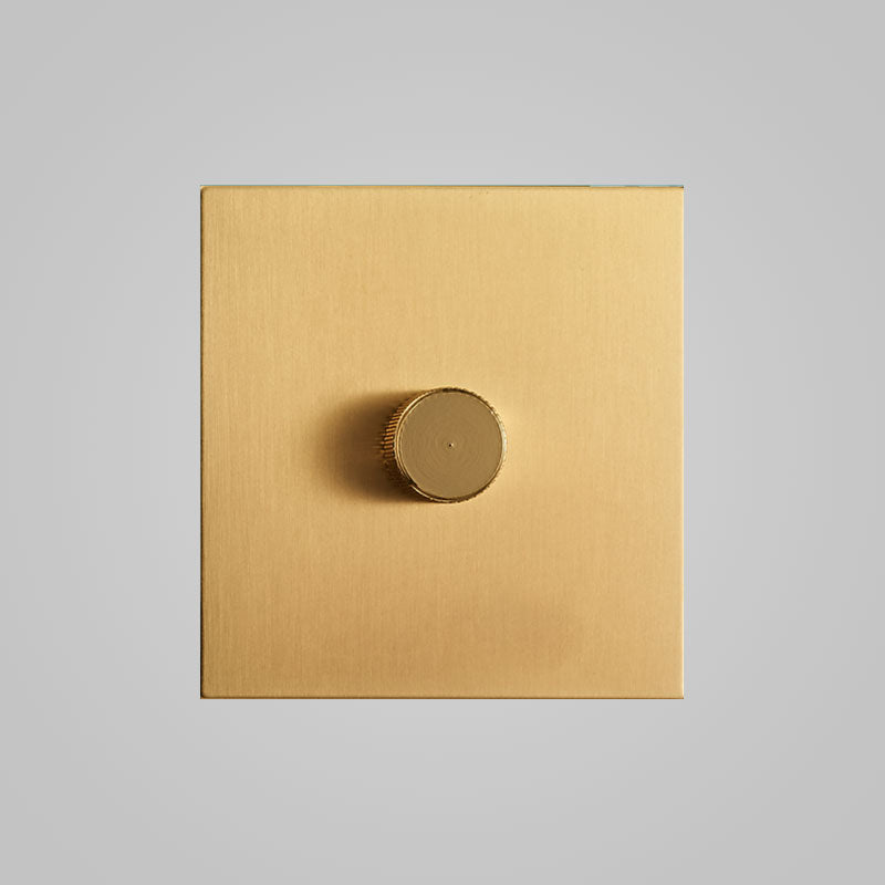 1 Gang Knurled Dimmer Switch Matt Black Finish Uno Lights