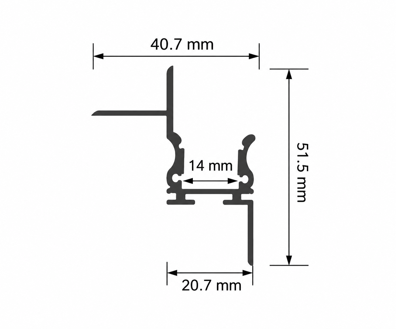 
                  
                    40.7 x 51.5 mm Ceiling Shadow Profile - 2m - Internal Width 14mm
                  
                