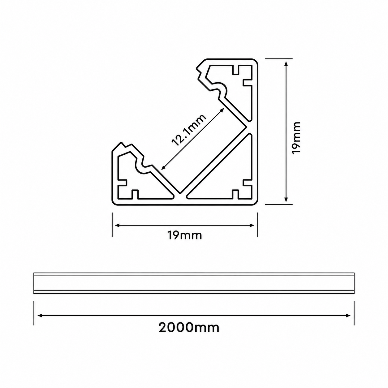 
                  
                    2 Pack of 2 Meters (Total 4 Meters) LED Corner 45 Degree Aluminum Profile Chanel with Diffuser, Accessories for LED Strip Lights
                  
                