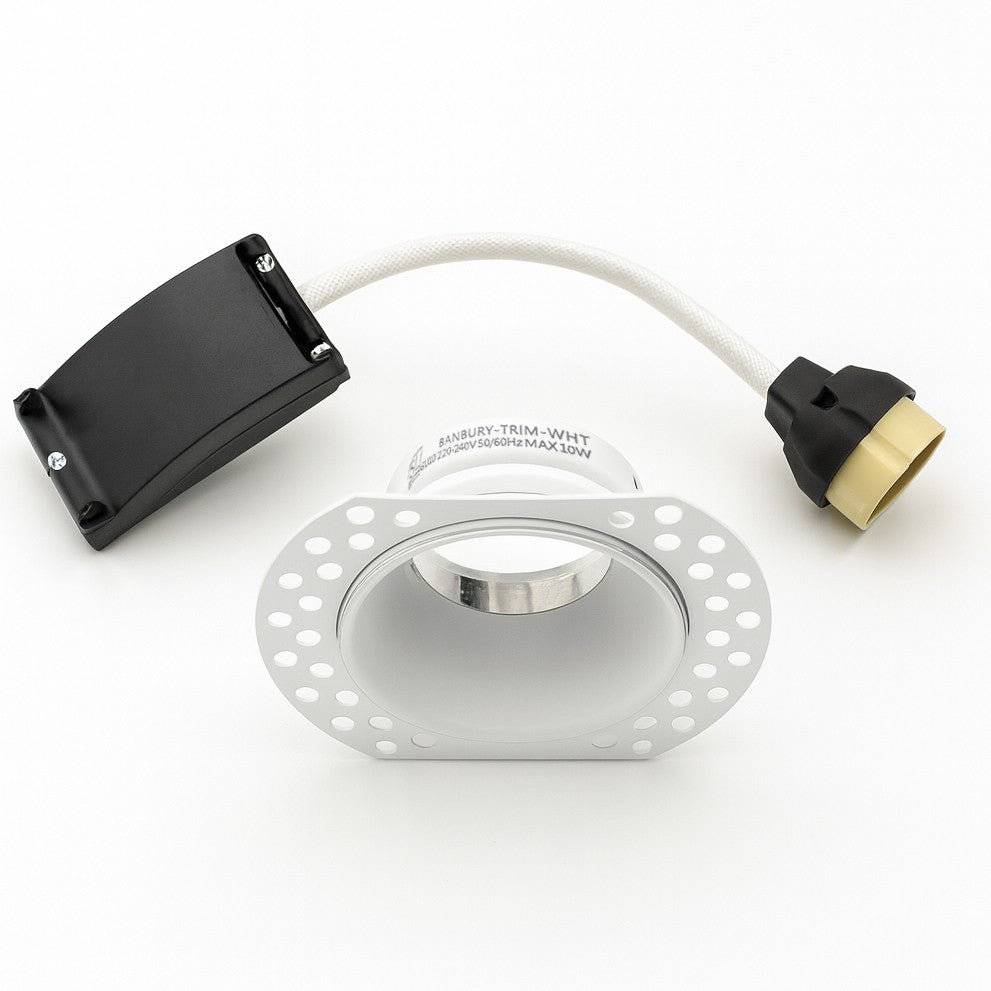 
                  
                    Banbury Trimless Plaster-In Fire Rated IP65 Fixed Downlight, Includes GU10 Socket & Junction Box
                  
                