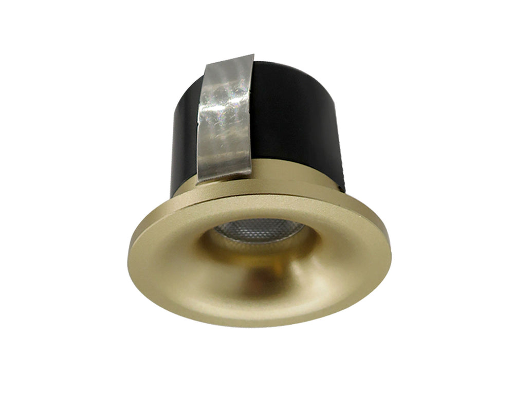 3W Chloe Fluted Marker Light, Mini Downlight, Niche/Alcove/Soffit Light Satin Brushed Brass (Non Dimmable Driver Included)